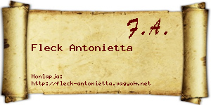 Fleck Antonietta névjegykártya